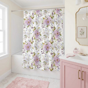 Cortina De Ducha Patrón floral personalizado de flores silvestres b