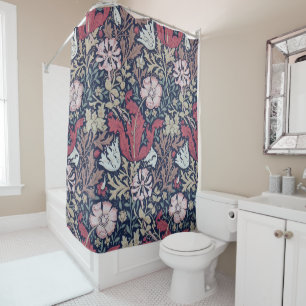 Cortina De Ducha Patrón floral vintage, William Morris