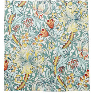 Cortina De Ducha Patrón floral William Morris Golden Lily