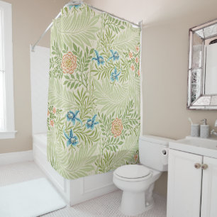 Cortina De Ducha Patrón floral William Morris Larkspur
