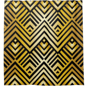 Cortina De Ducha Patrón geométrico abstracto en estilo art-deco, vi