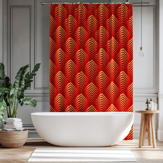 Cortina De Ducha Patrón geométrico Art-Deco de Purpurina dorado (Subido por el creador)