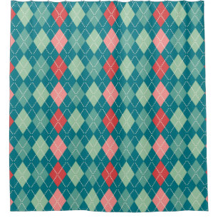 Cortina De Ducha Patrón geométrico de Harlequin colorido
