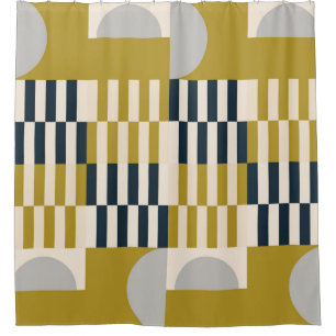 Cortina De Ducha Patrón geométrico moderno, retro escandinavo