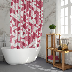 Cortina De Ducha Patrón geométrico rosa magenta de moda