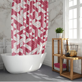 Cortina De Ducha Patrón geométrico rosa magenta de moda