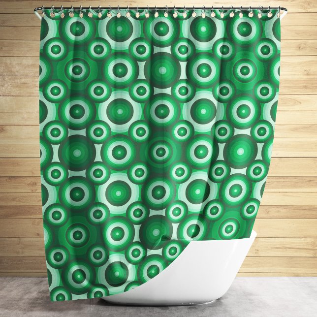 Cortina De Ducha Patrón geométrico verde moderno (Modern Green Geometric Pattern Shower Curtain)