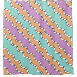 Cortina De Ducha Patrón geométrico ZigZag