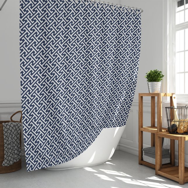 Cortina De Ducha Patrón griego naval y perrito blanco (Subido por el creador)