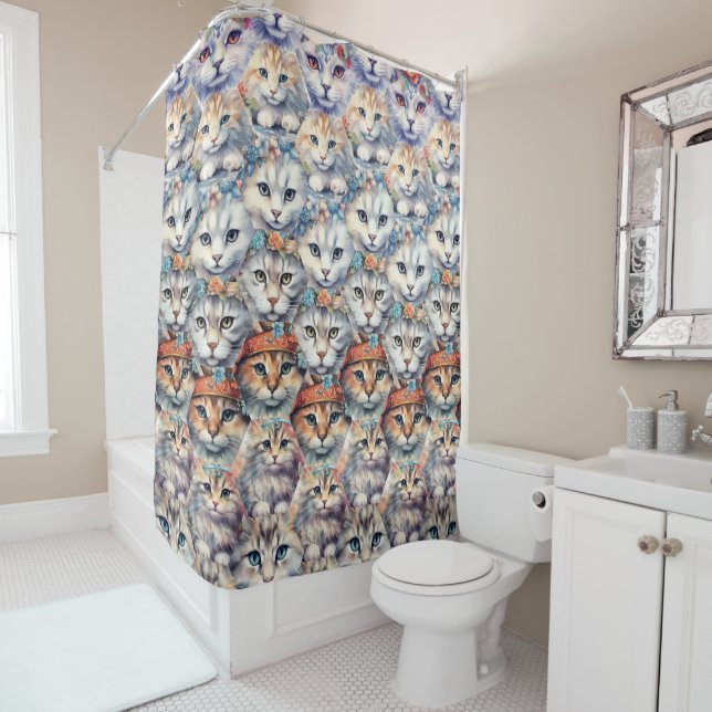 Cortina De Ducha Patrón Hexagon (In situ)