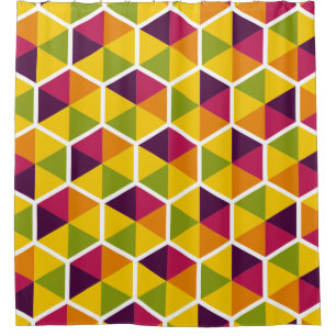 Cortina De Ducha Patrón Hexagon 01