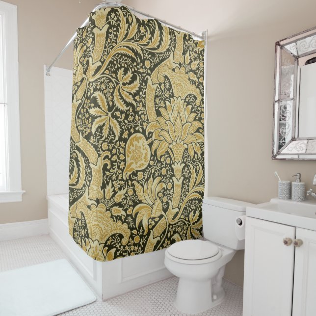 Cortina De Ducha Patrón Indio Dorado, William Morris (In situ)