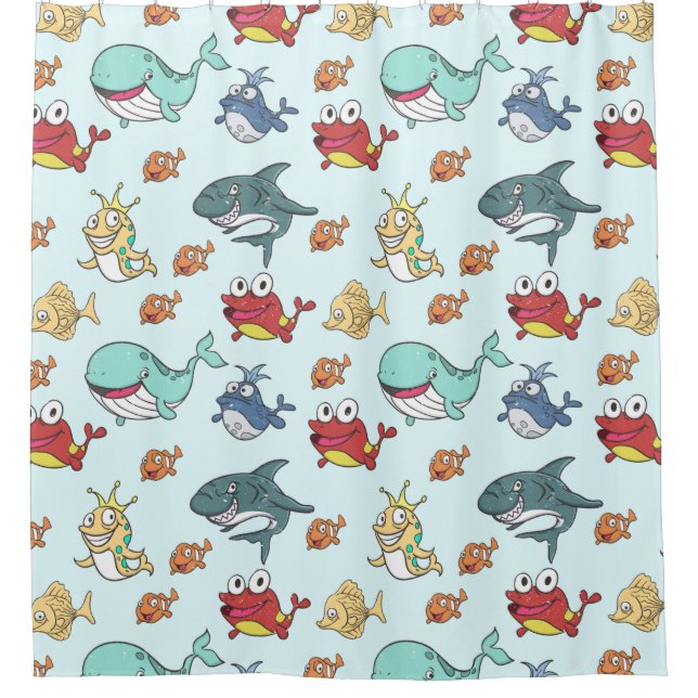 Cortina De Ducha Patrón infantil adorable (Anverso)