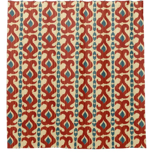 Cortina De Ducha Patrón ininterrumpido de Ikat (Anverso)