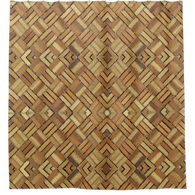 Cortina de ducha - Patrón Kaleidoscópico en ladril (Anverso)