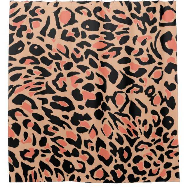 Cortina De Ducha Patrón leopardo (Anverso)