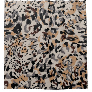 Cortina De Ducha Patrón leopardo, patrón jaguar, piel animal