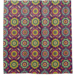 Cortina De Ducha Patrón Mandala Retro