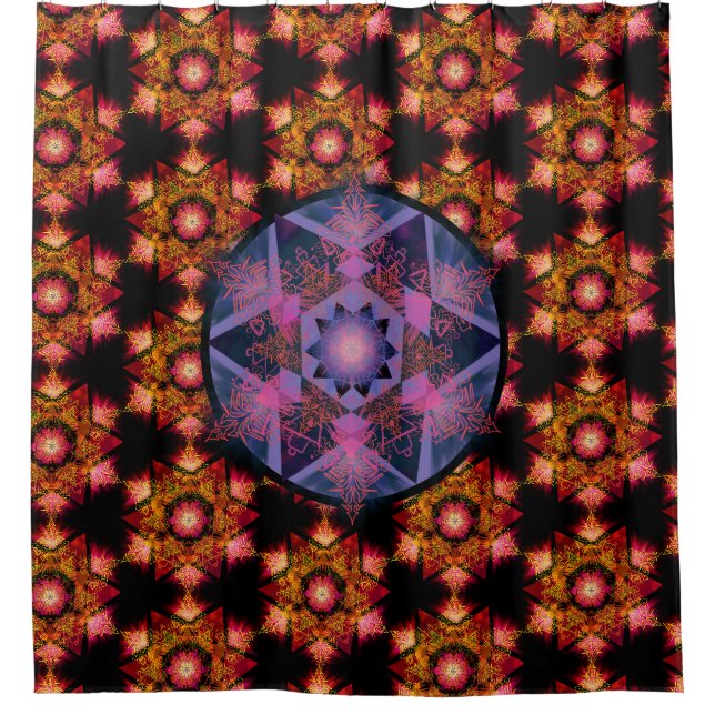 Cortina De Ducha Patrón Merkabah Mandala (Anverso)