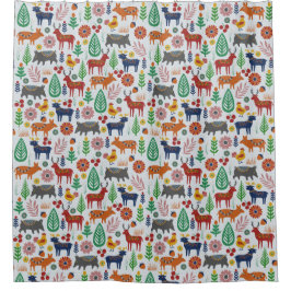 Cortina De Ducha Patrón moderno del Boho nórdico del arte folclóric