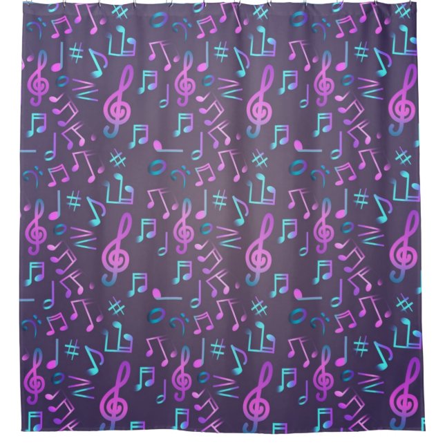 Cortina De Ducha Patrón musical (Anverso)