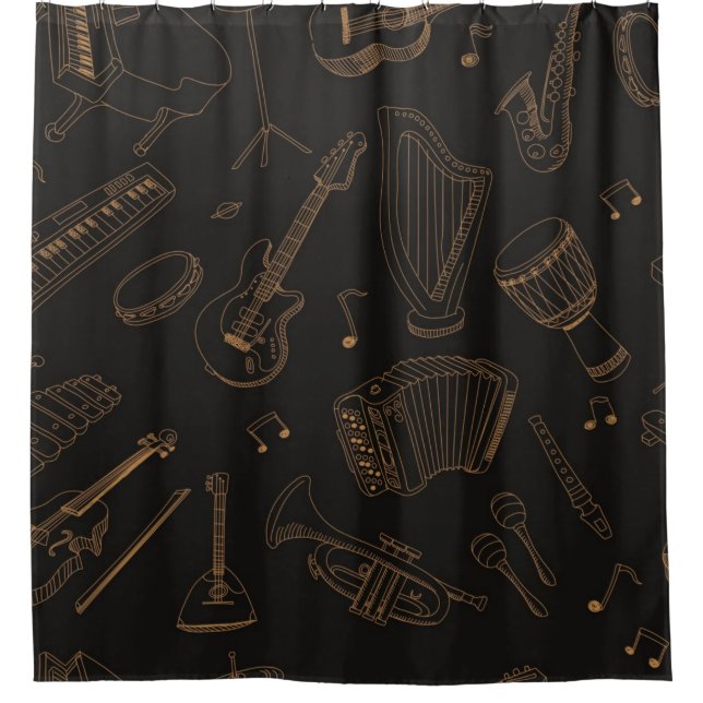 Cortina De Ducha Patrón musical (Anverso)