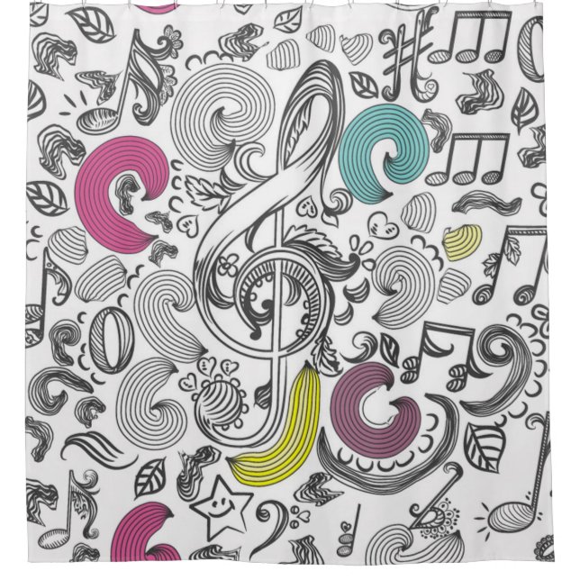 Cortina De Ducha Patrón musical (Anverso)