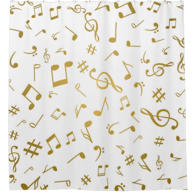 Cortina De Ducha Patrón musical (Anverso)