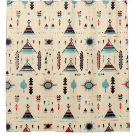 Cortina De Ducha Patrón nativo americano