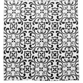 Cortina De Ducha Patrón negro