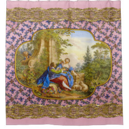 Cortina De Ducha Patrón negro barroco romántico romántico