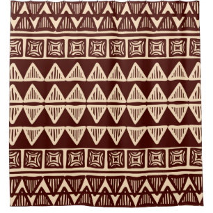 Cortina De Ducha Patrón ornamental tribal a rayas