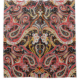 Cortina De Ducha patrón paisley indio tradicional