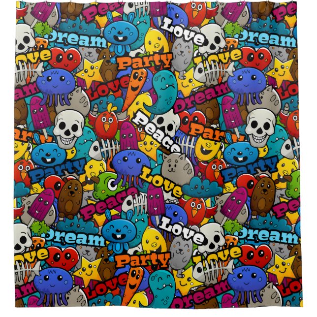 Cortina De Ducha Patrón Pegatina brillante (Anverso)