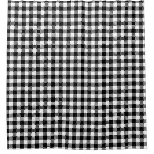 Cortina De Ducha Patrón Pepita Squares blanco y negro + tus ideas
