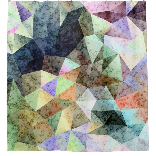 Cortina De Ducha Patrón poligonal de mármol (Anverso)