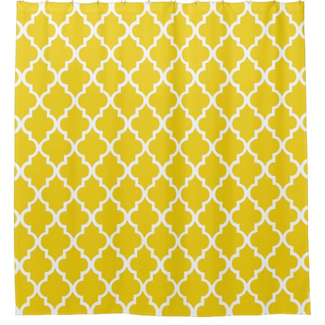 Cortina De Ducha Patrón Quatrefoil amarillo Guay (Anverso)