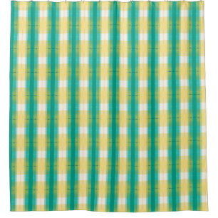 Cortina De Ducha Patrón rayado blanco amarillo amarillo verde verde