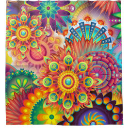 Cortina De Ducha Patrón retro falso Resumen bohemio