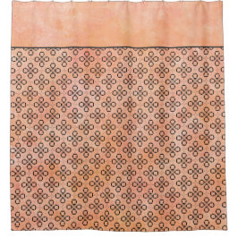 Cortina De Ducha Patrón retro rosa, Naranja y negro