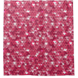 Cortina De Ducha patrón secuencial rosado purpurina