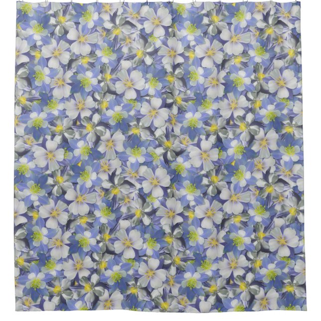 Cortina De Ducha Patrón sin costura de Columbines (Anverso)