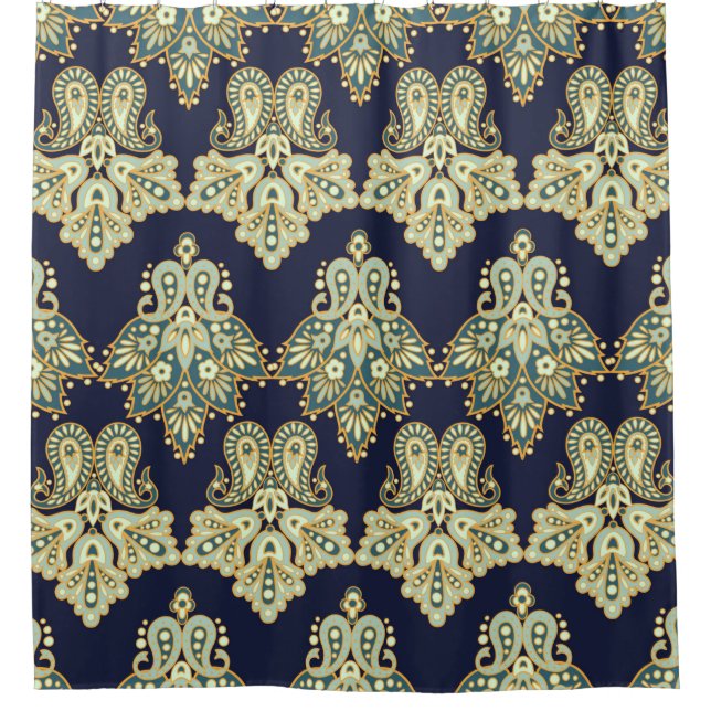 Cortina De Ducha Patrón sin fisuras floral. ilustracion en A (Anverso)