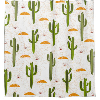 Cortina De Ducha Patrón sin foco, cactus, textura de arena, st mexi