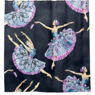 Cortina De Ducha Patrón sin foco de bailarinas de ballet, pai acuar