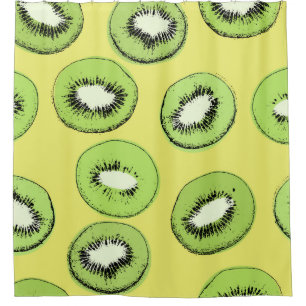 Cortina De Ducha Patrón sin soldadura de fruta de Kiwi, fondo con k