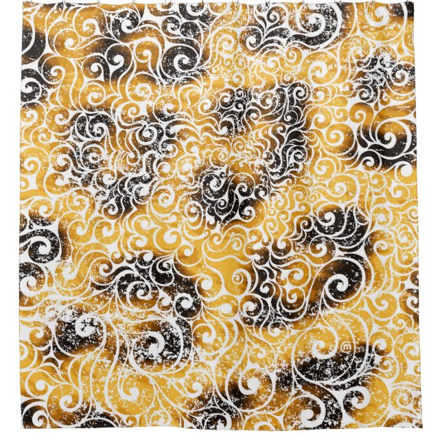 Cortina De Ducha Patrón Swirly Leopard (Anverso)