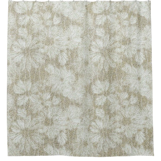 Cortina De Ducha Patrón texturizado de margarita destrozada en el c (Anverso)