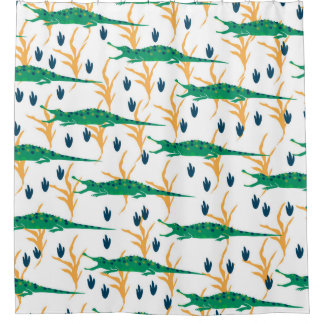 Cortina De Ducha Patrón transparente de cocodrilos. animales person