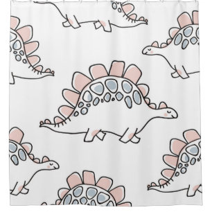 Cortina De Ducha Patrón transparente de dinosaurios pequeños